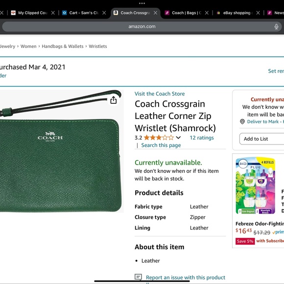 EUC, Large Coach phone wallet, Coach corner zip wristlet, both in Shamrock green - Picture 6 of 8